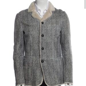Giorgio Armani Shearling Tweed Coat